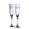 Galway Crystal Claddagh Ring Shamrock Flute Pair