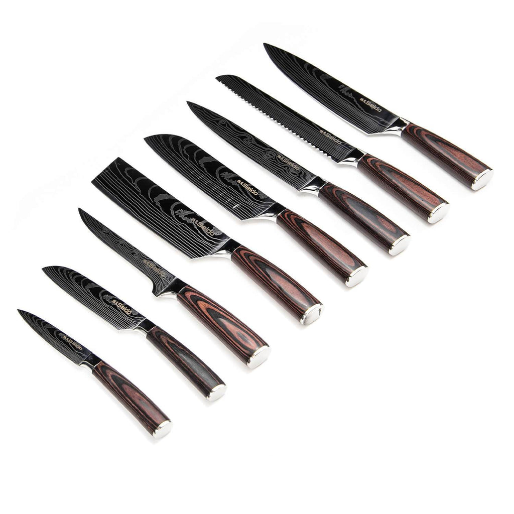 Professional Chef Knife Set with Roll-up Knife Bag
