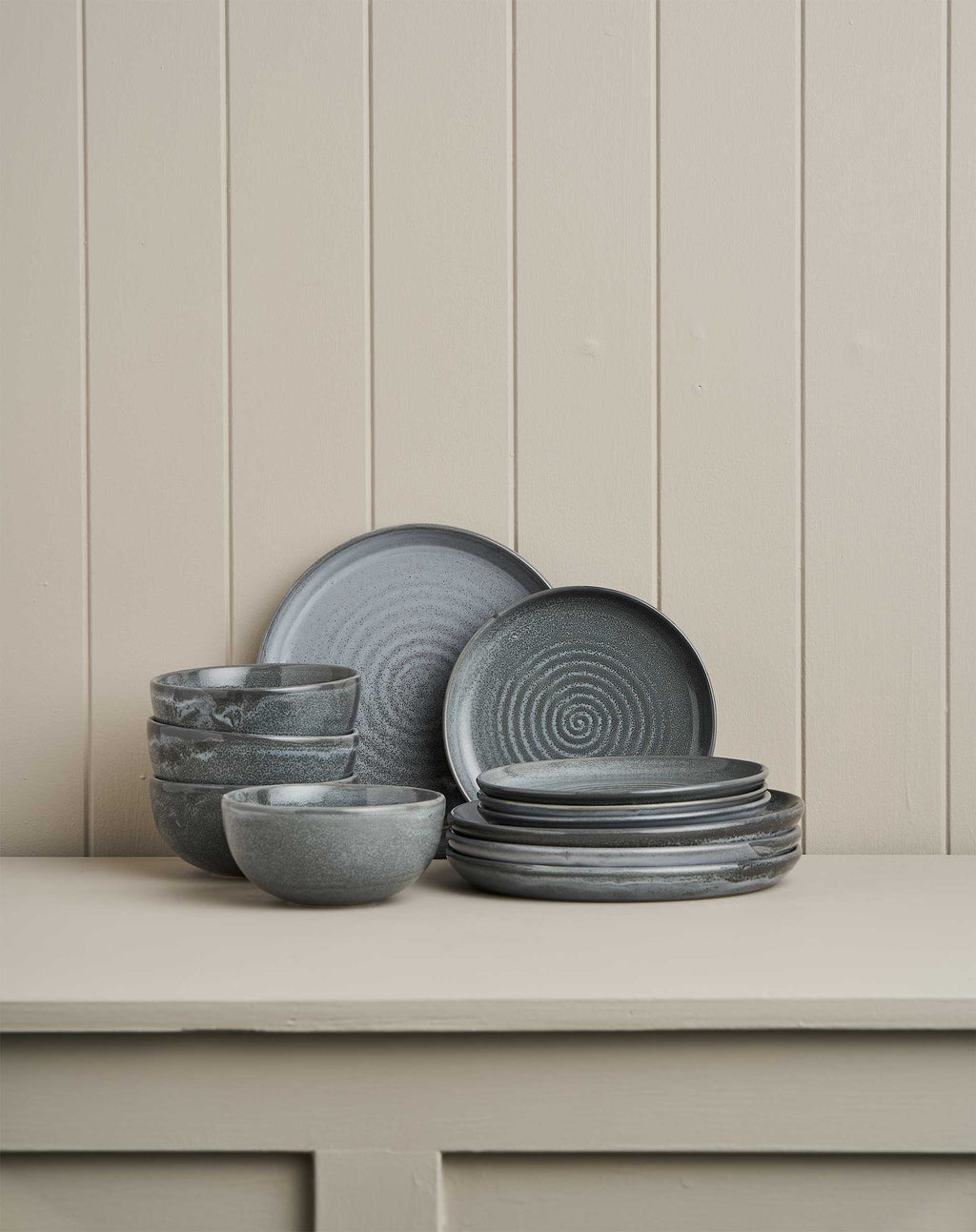 12pc Small Portions Terra Dinner Set / Storm