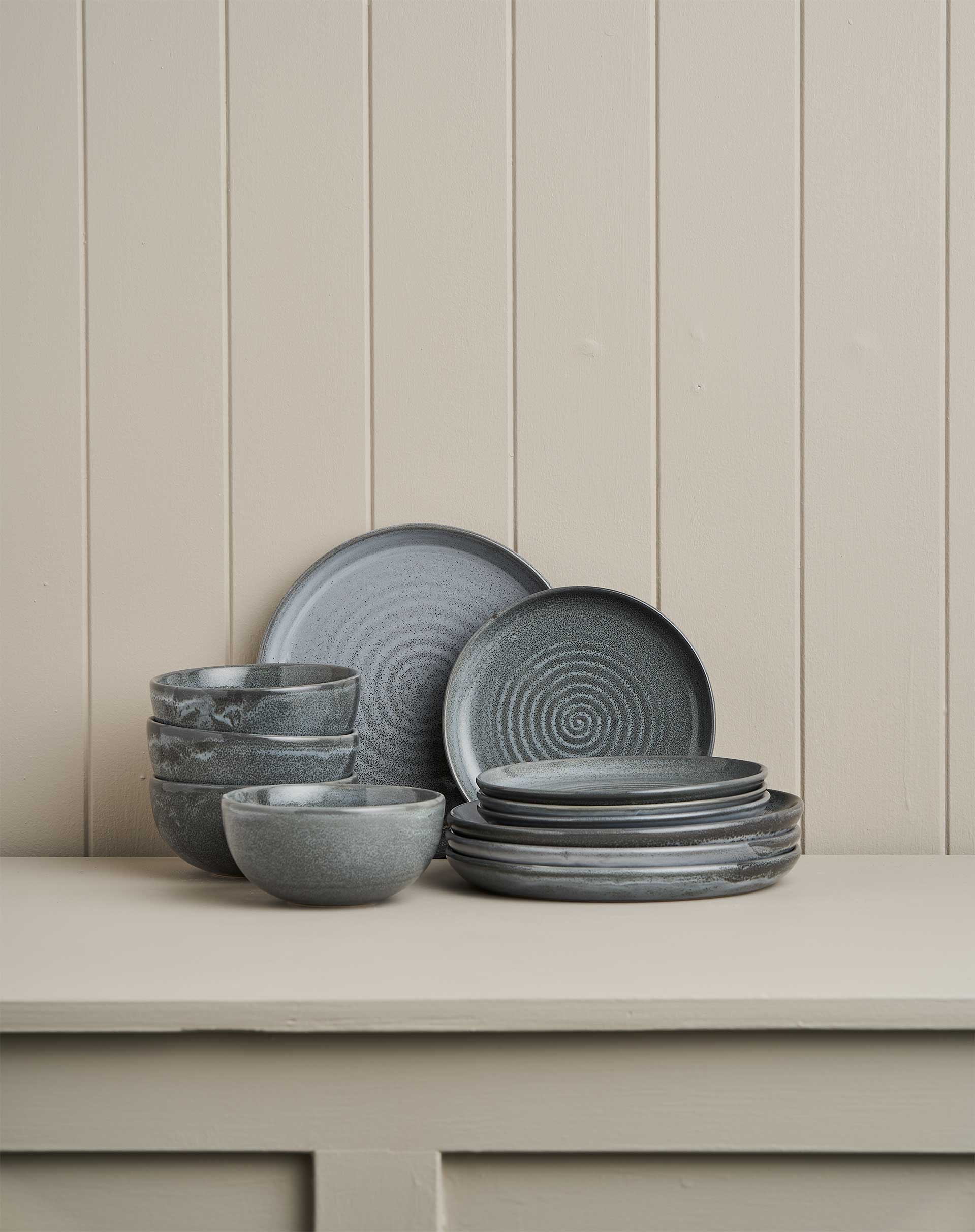 12pc Small Portions Terra Dinner Set / Storm