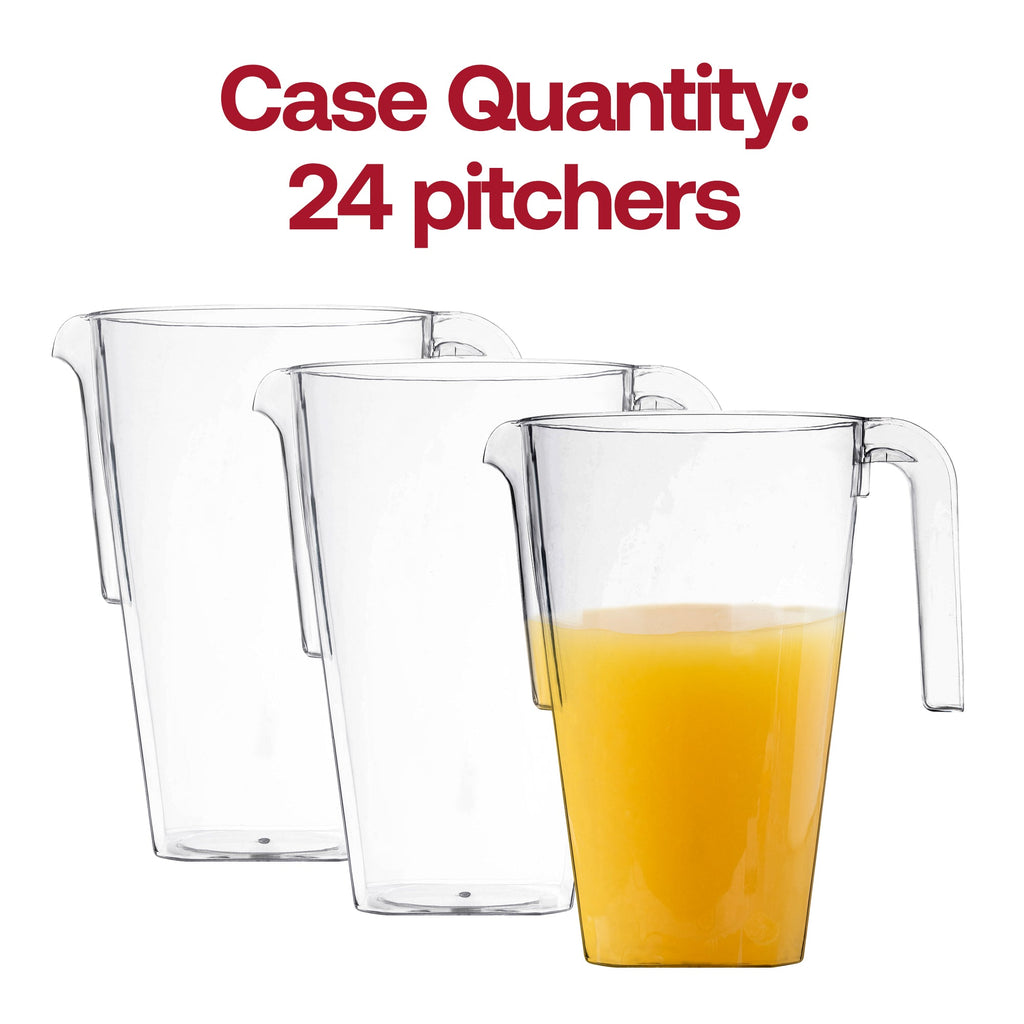52 oz. Clear Square Plastic Disposable Pitchers