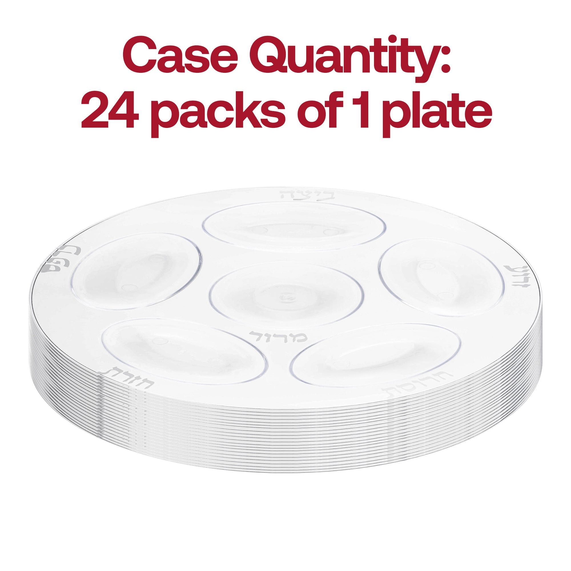 Clear with Silver Round Section Tray Disposable Plastic Seder Plates (12")