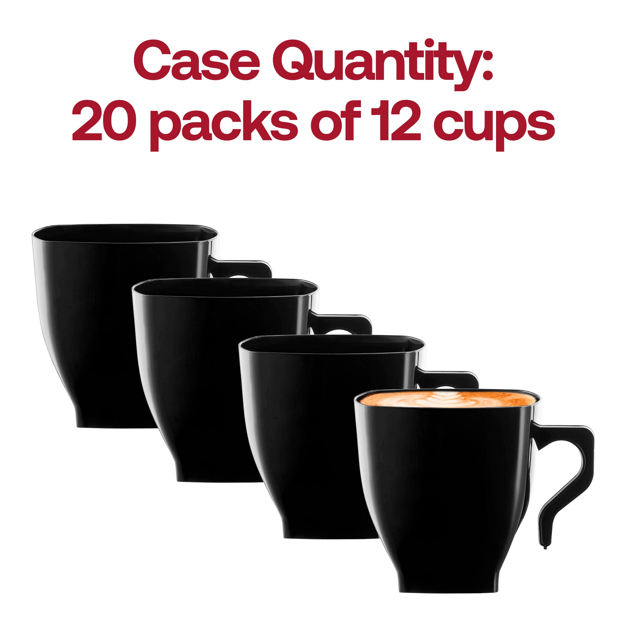 Black Square Plastic Mini Coffee Tea Cups (2 oz. )