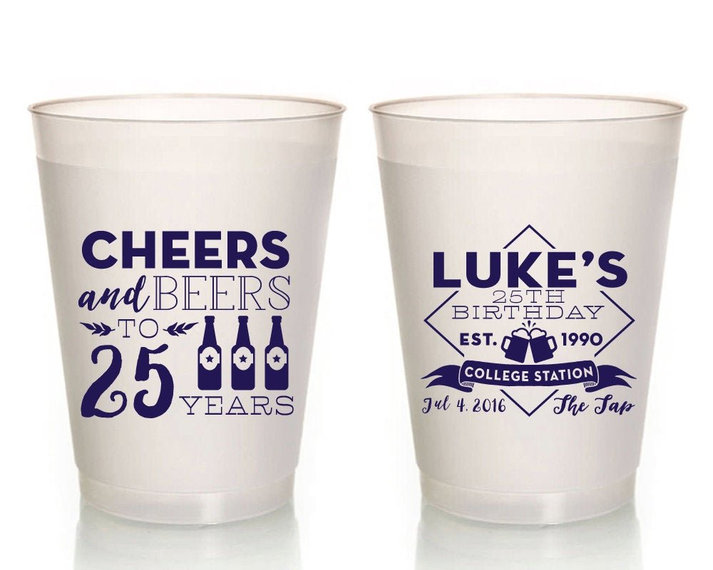 25th Birthday Frosted Cups, #1406