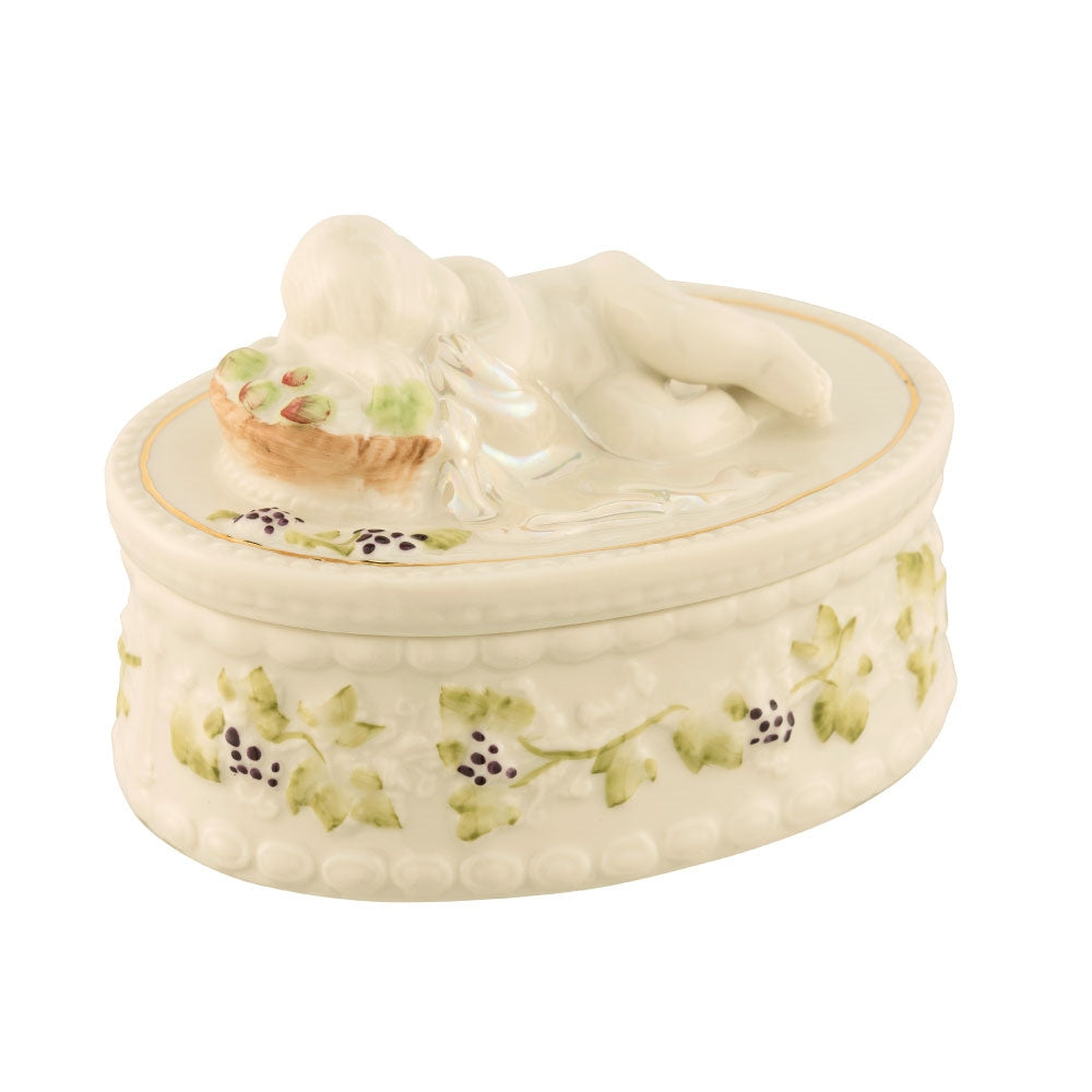 Belleek Classic Cherub Trinket Box