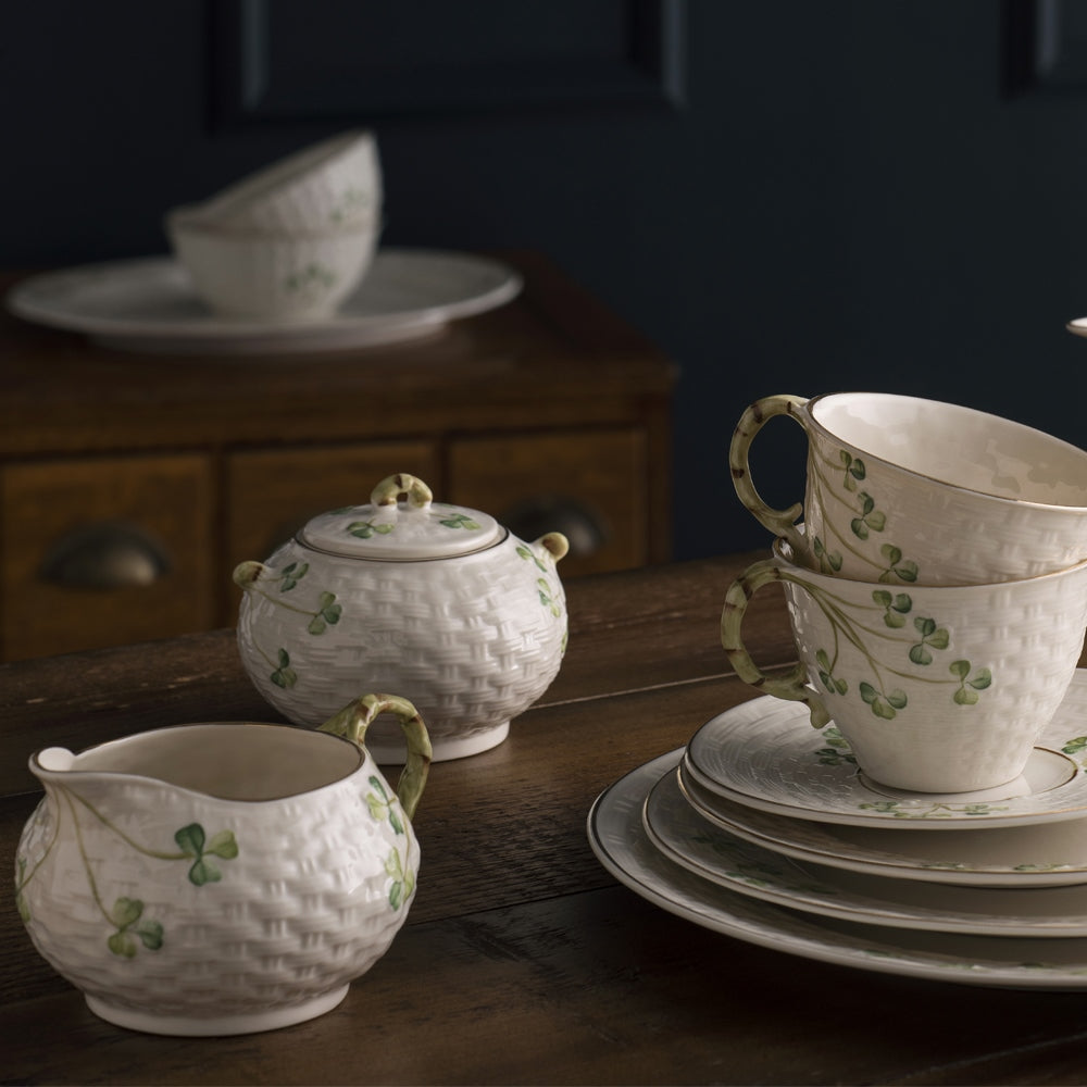 Belleek Classic 1880 - Gold Shamrock Cream Jug