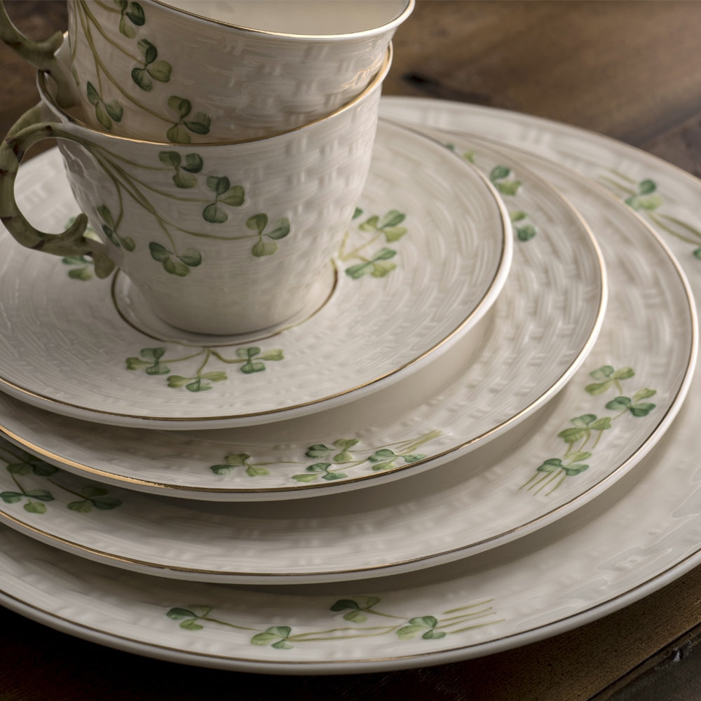 Belleek Classic 1880 - Gold Shamrock Cream Jug
