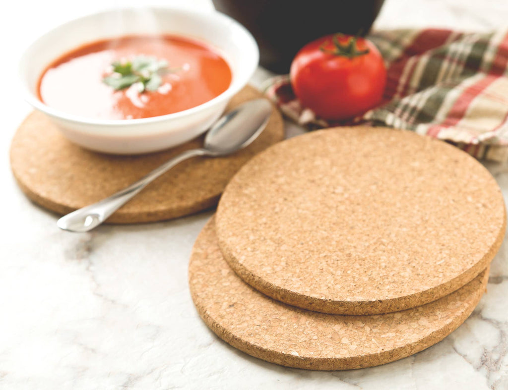 7.25" Round Cork Trivets - Set of 3