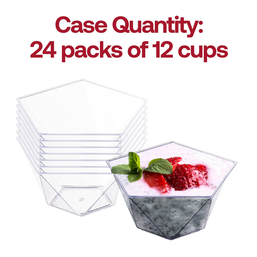 3.5 oz. Clear Star Pentagon Disposable Plastic Dessert Cups