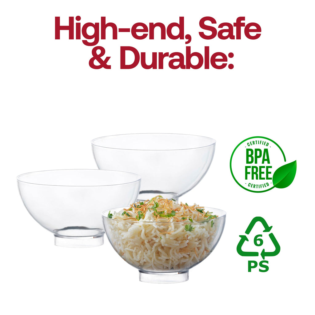 Clear Round Disposable Plastic Mini Bowls (2.65 oz.)