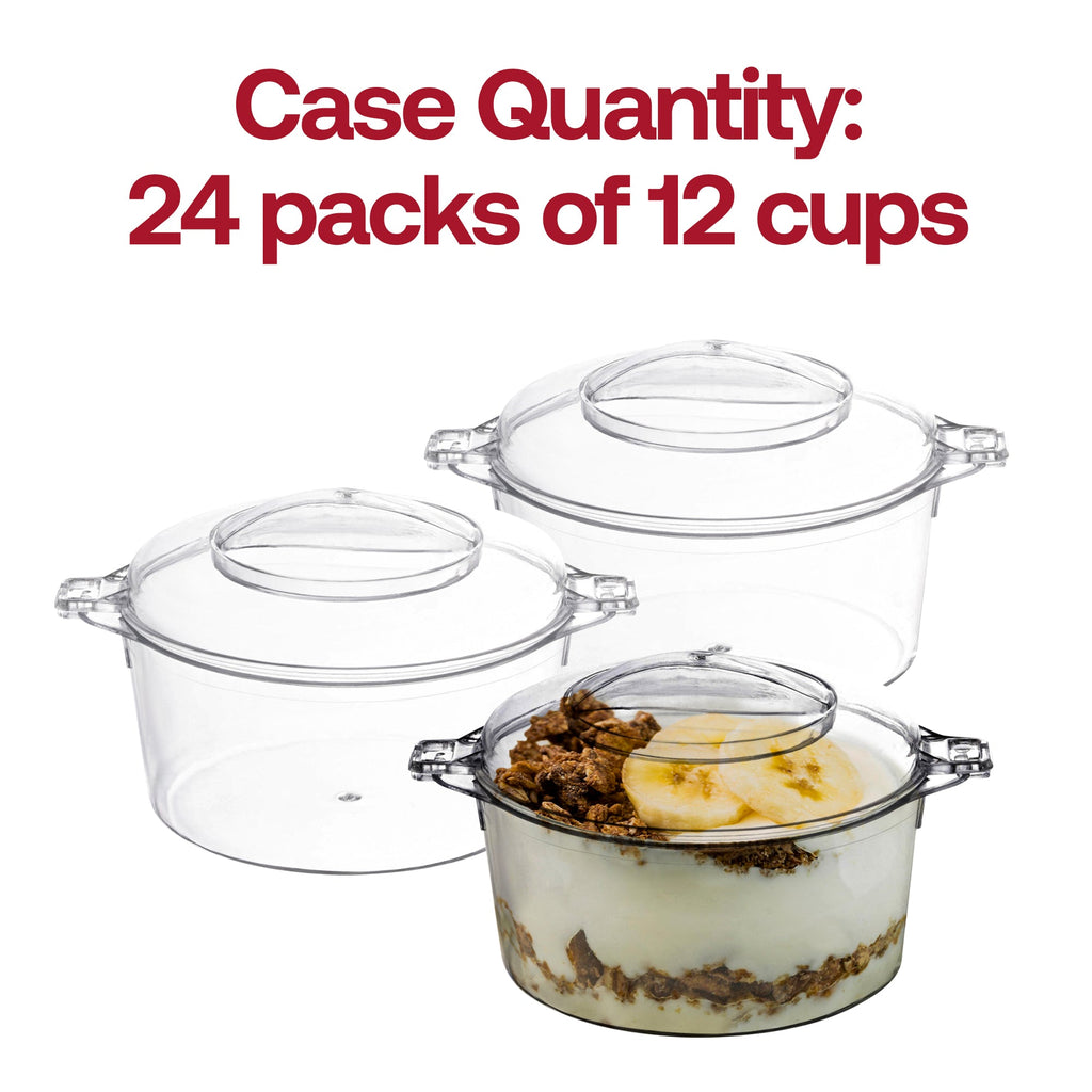 3.4 oz. Clear Round Disposable Plastic Mini Dessert Pots