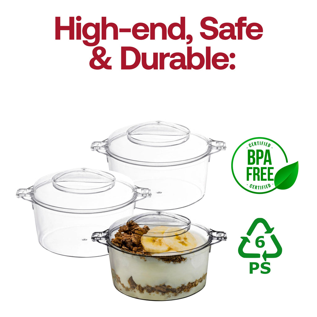3.4 oz. Clear Round Disposable Plastic Mini Dessert Pots