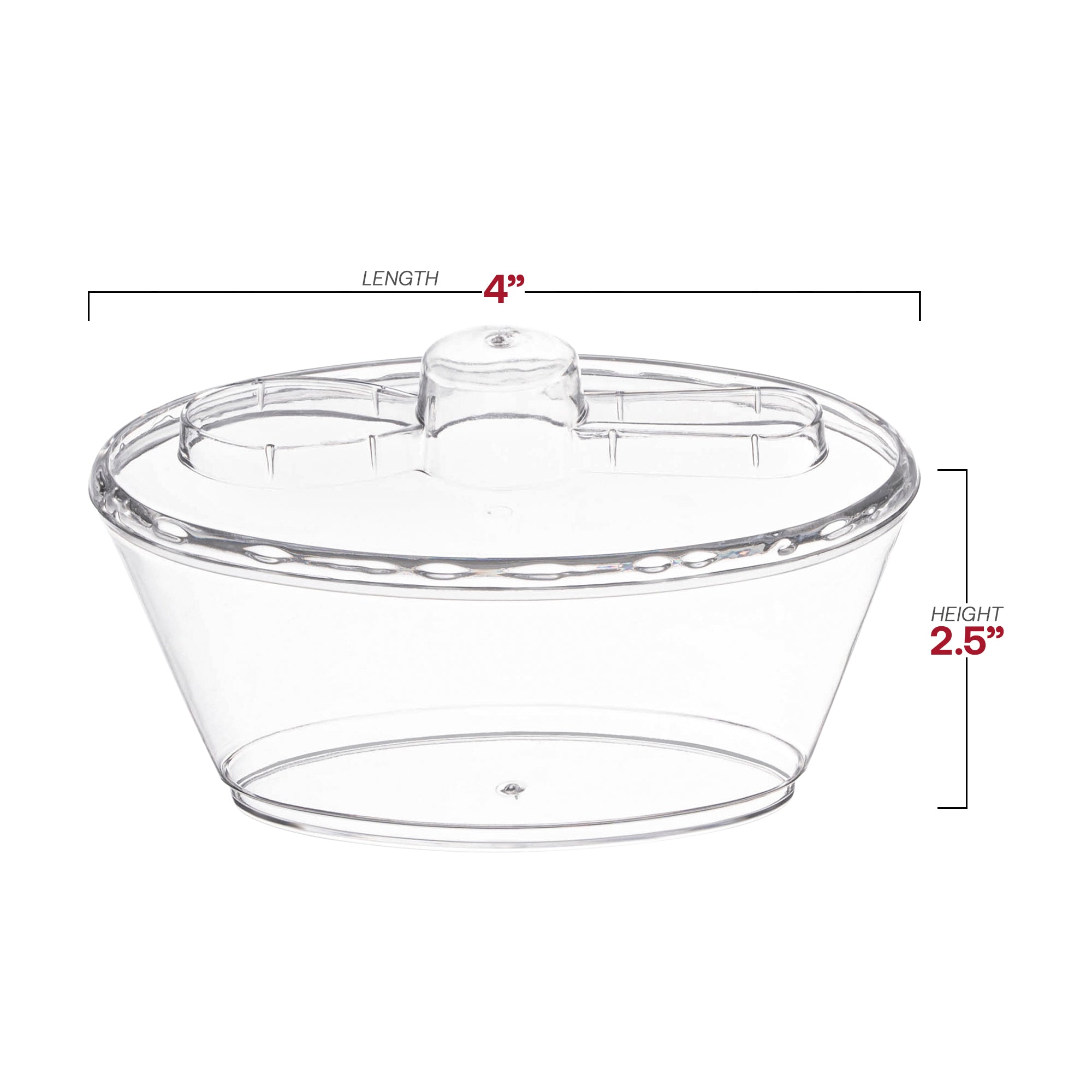 4 oz. Clear Oval Plastic Mini Cup with Lid and Spoon