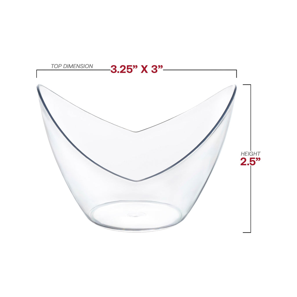 2 oz. Clear Small Disposable Plastic Concave Cups