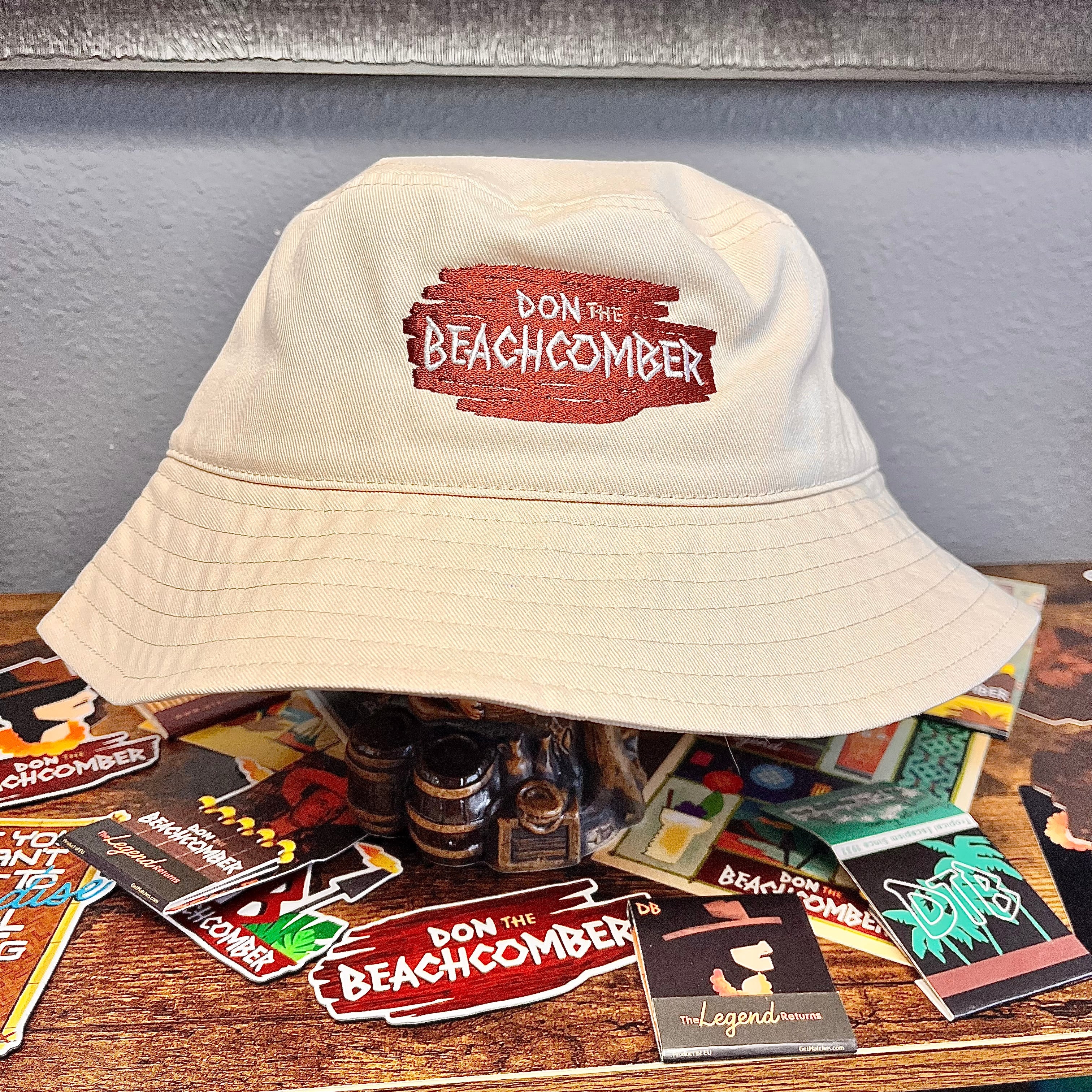 Don the Beachcomber Logo Bucket Hat In Beige