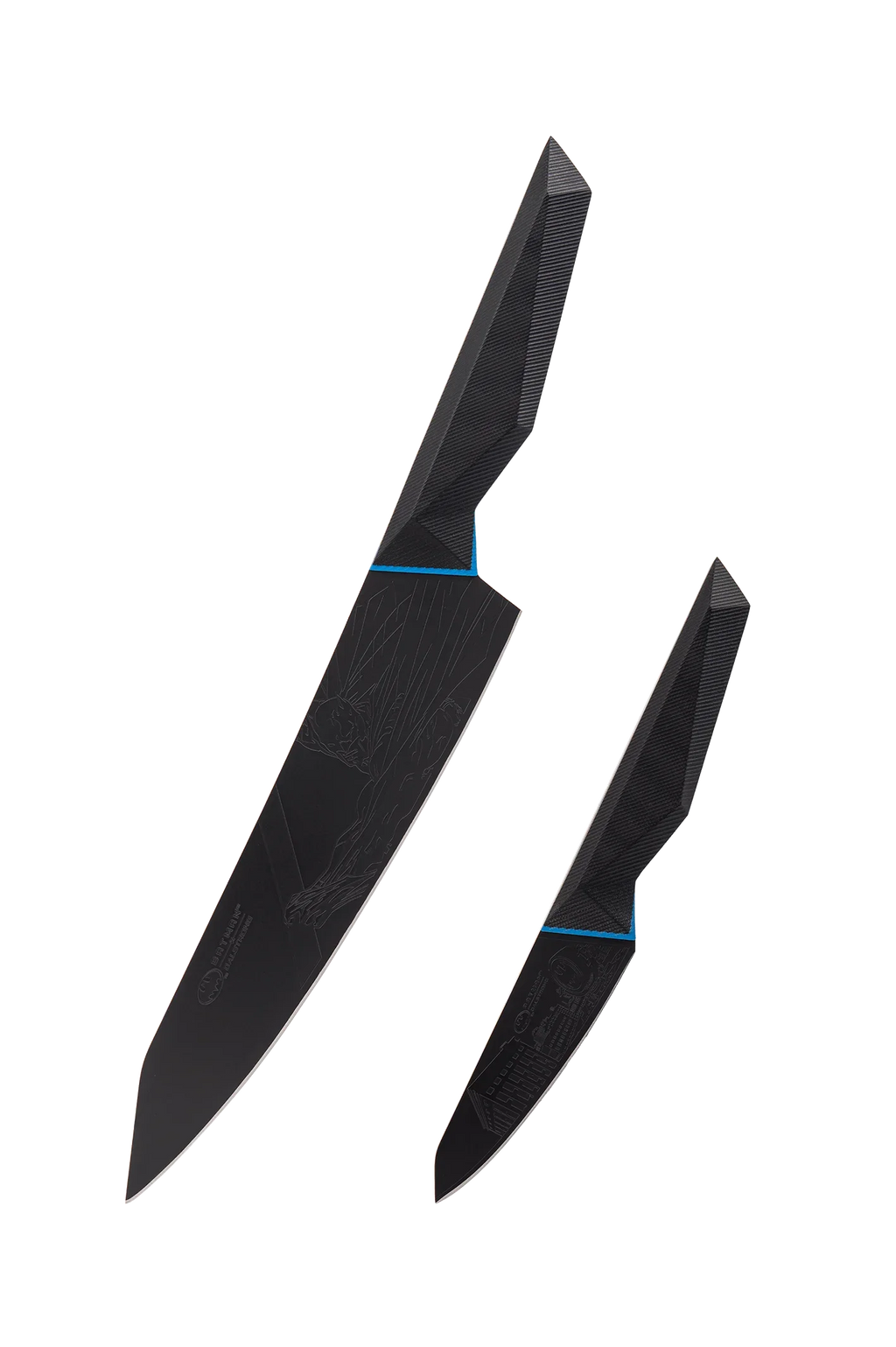 2 Piece Set | 8" Chef's Knife & 3.75" Paring Knife | Batman™ Edition | Shadow Black Series | Dalstrong ©