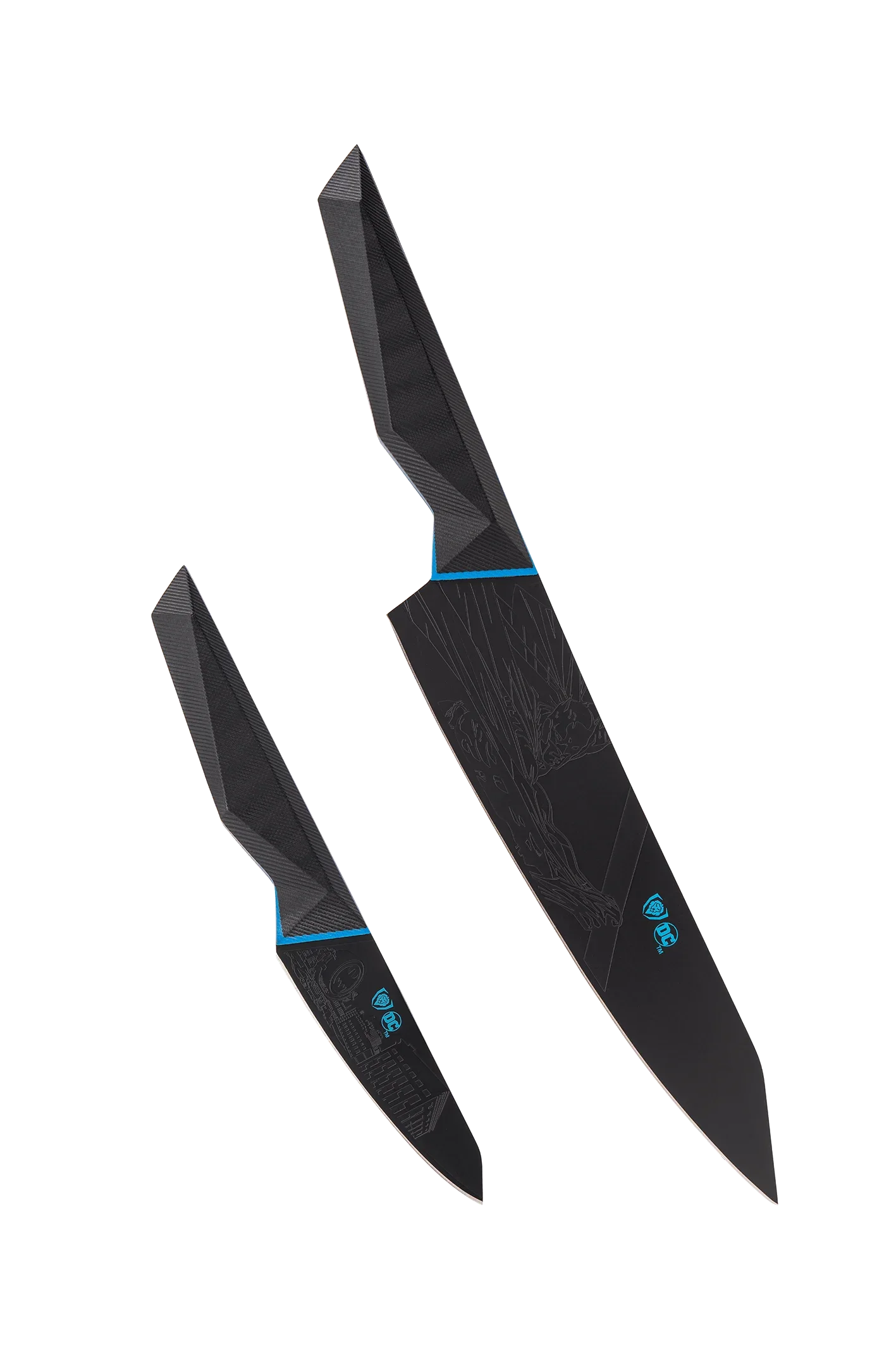 2 Piece Set | 8" Chef's Knife & 3.75" Paring Knife | Batman™ Edition | Shadow Black Series | Dalstrong ©
