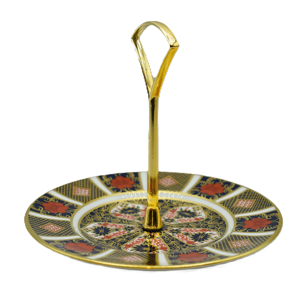 Royal Crown Derby Imari 1128 1 Tier Cake Stand