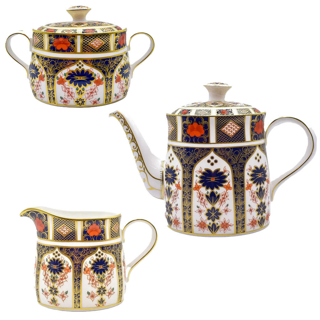 Royal Crown Derby Imari 1128 3pc Tea Set (2) - 1st Quality
