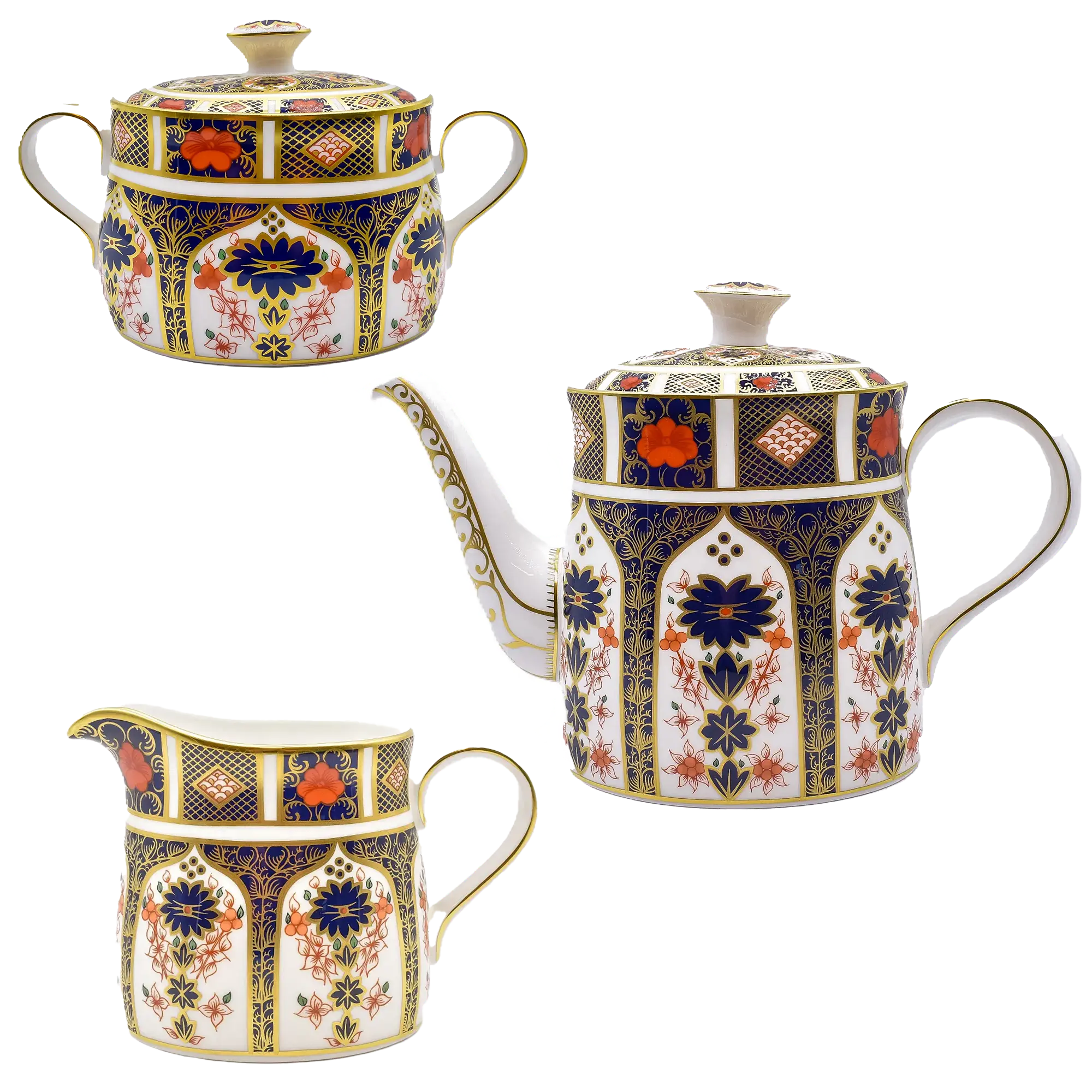 Royal Crown Derby Imari 1128 3pc Tea Set (2) - 1st Quality