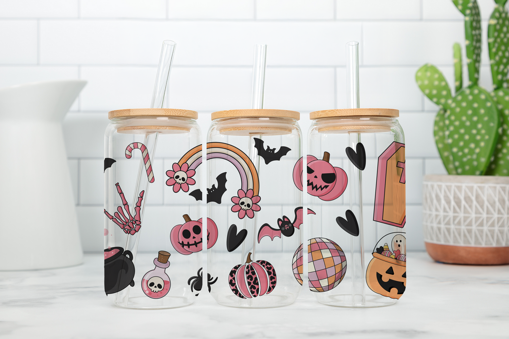 Digital Sublimation Designs - Spooky Glass Can Wraps
