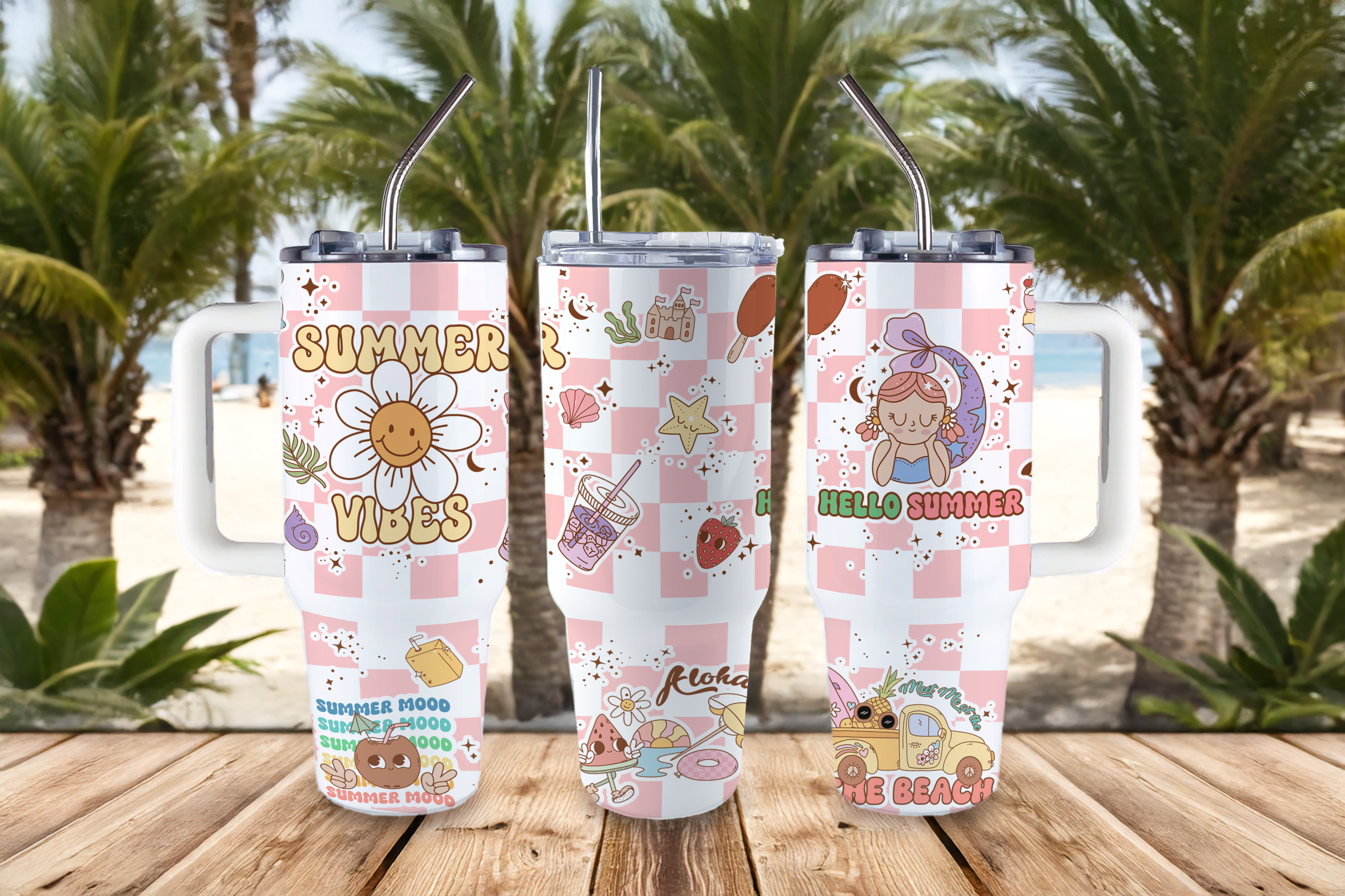 Digital Sublimation Designs - Summer Tumbler Wraps