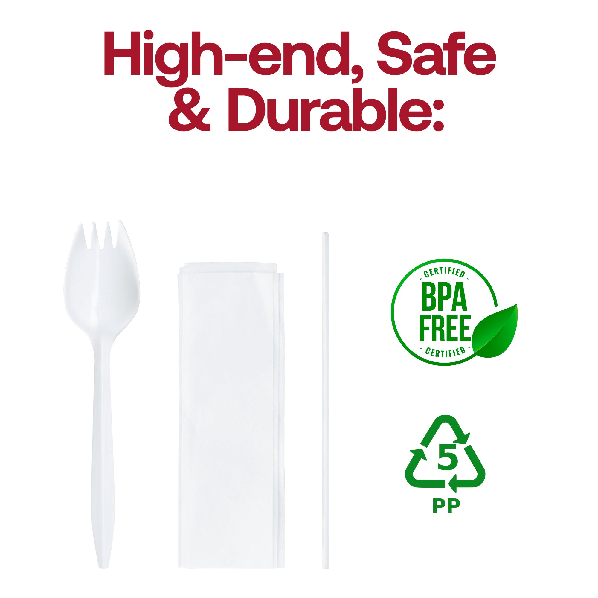 MW Cutlery Kit - Spork, Napkin and Milk Straw