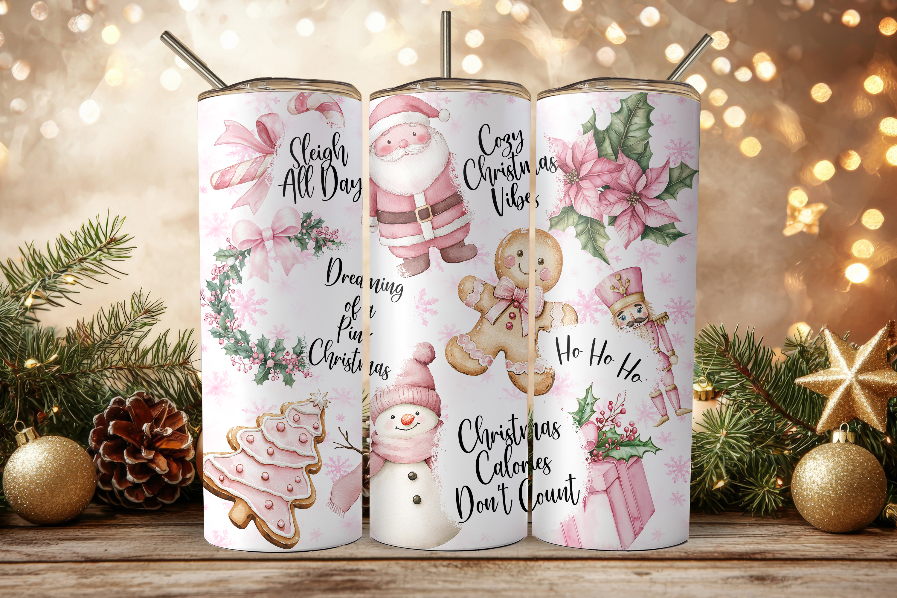 Assorted Ready to Press Sublimation Tumbler Prints (12 Pack) - Holiday 2025