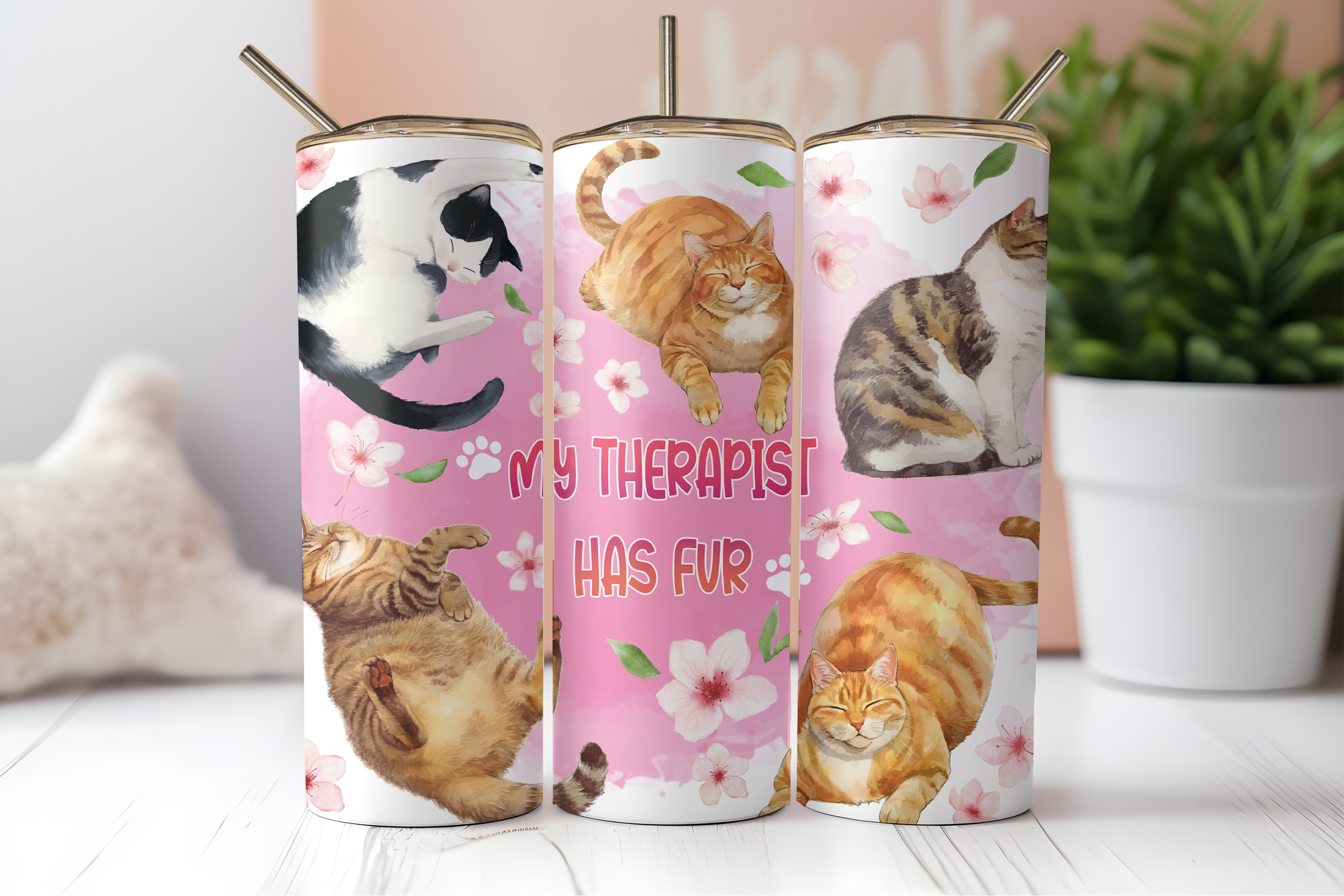 Assorted Ready to Press Sublimation Tumbler Prints (12 Pack) - Feline Friends