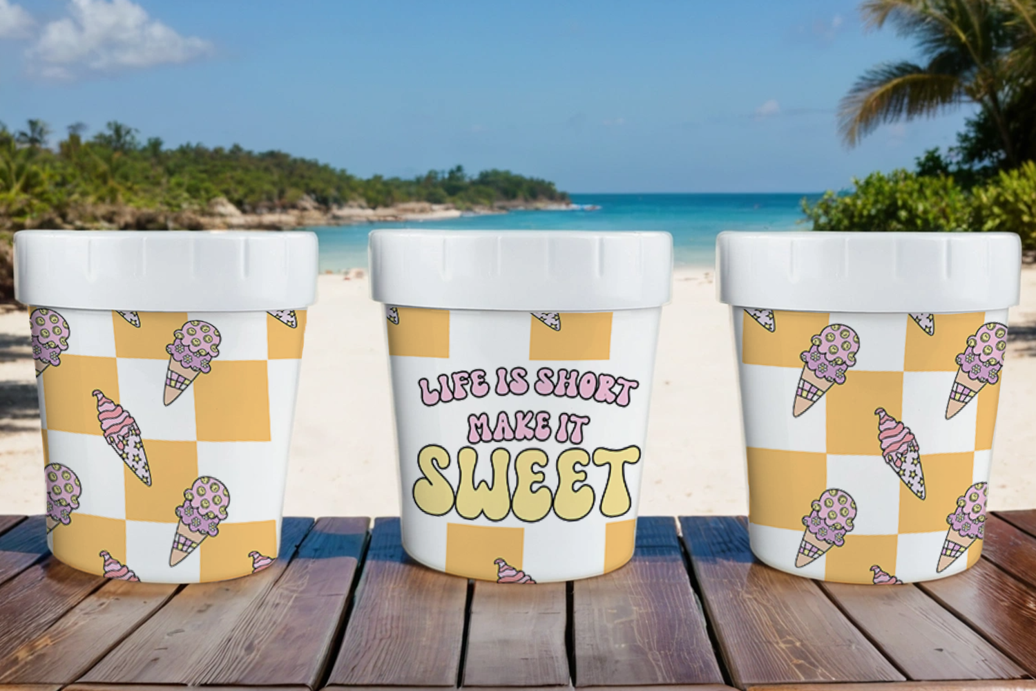 Assorted Ready to Press Sublimation - Ice Cream Container