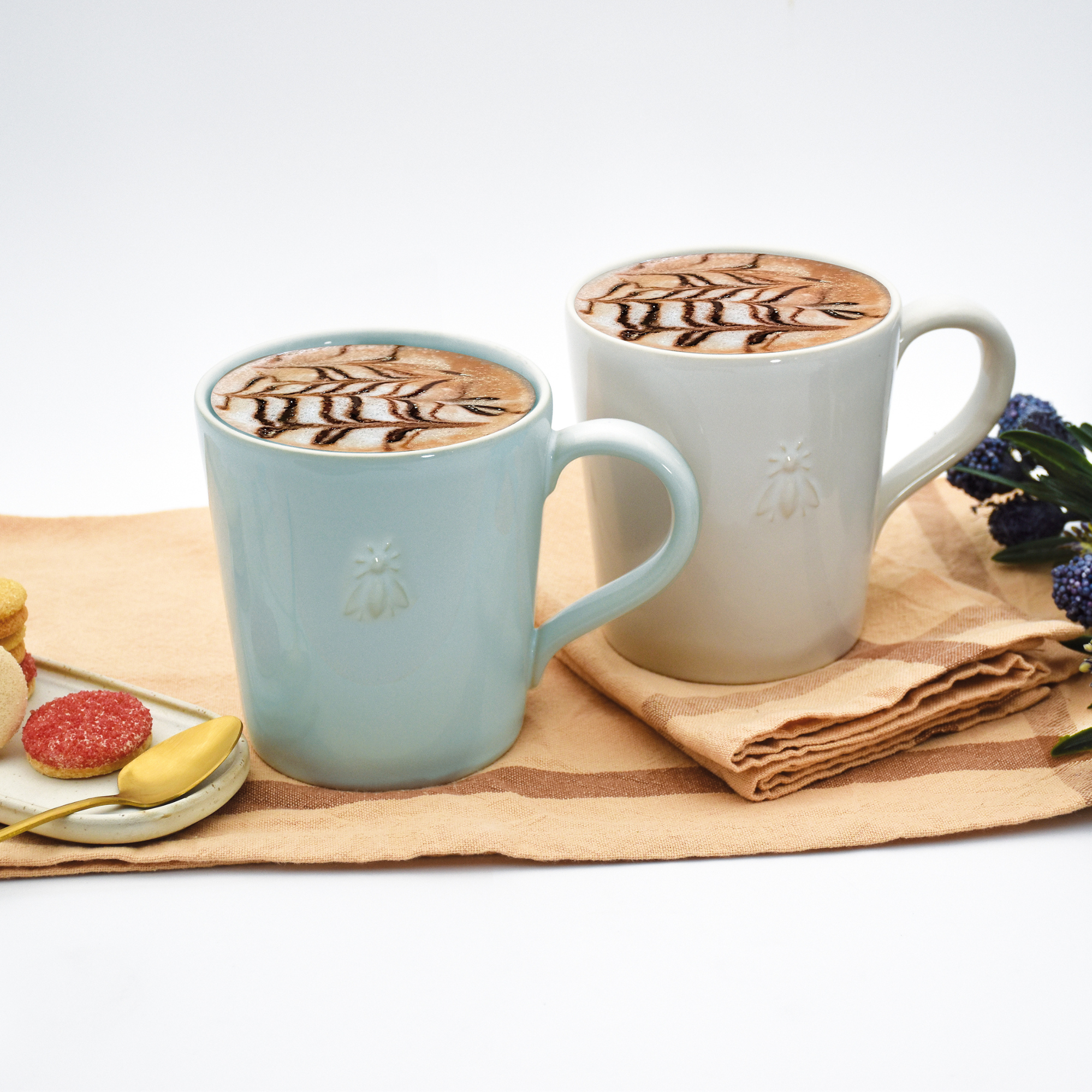 La Rochere Bee Ceramic Coffee Mug (Blue or Ecru)