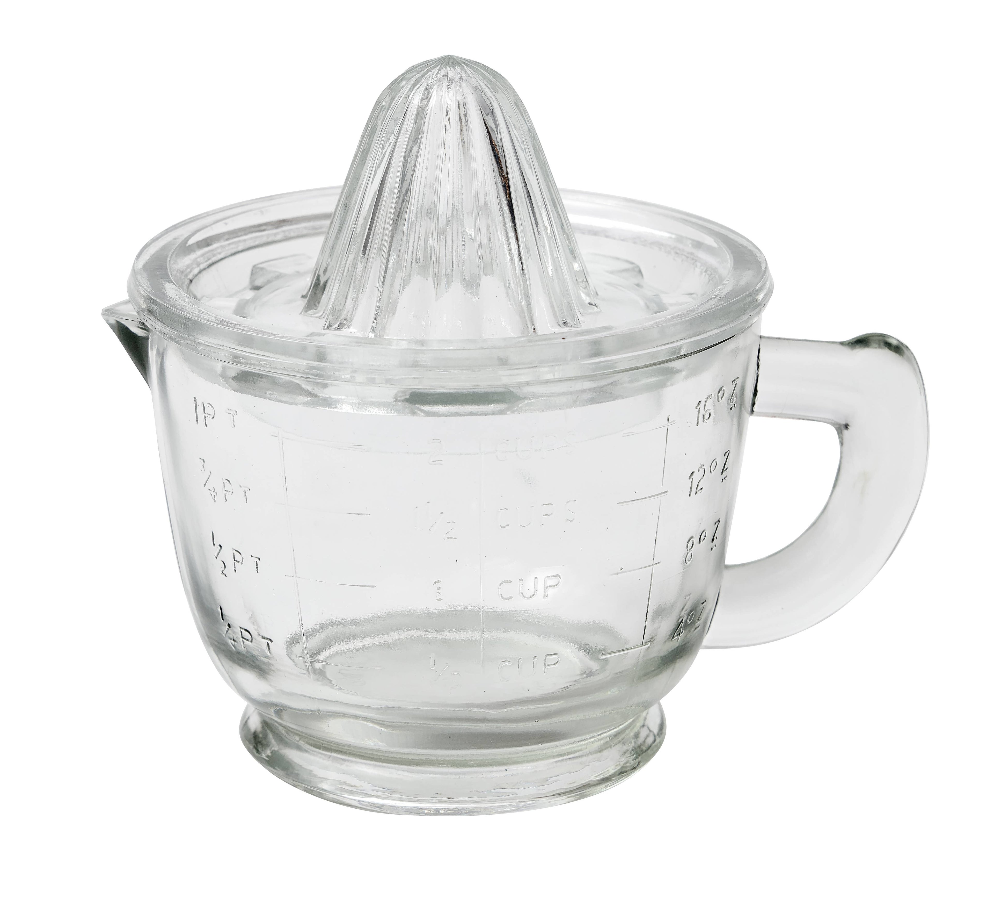 Bistro Glass Citrus Hand Press Juicer with Measuring Cup