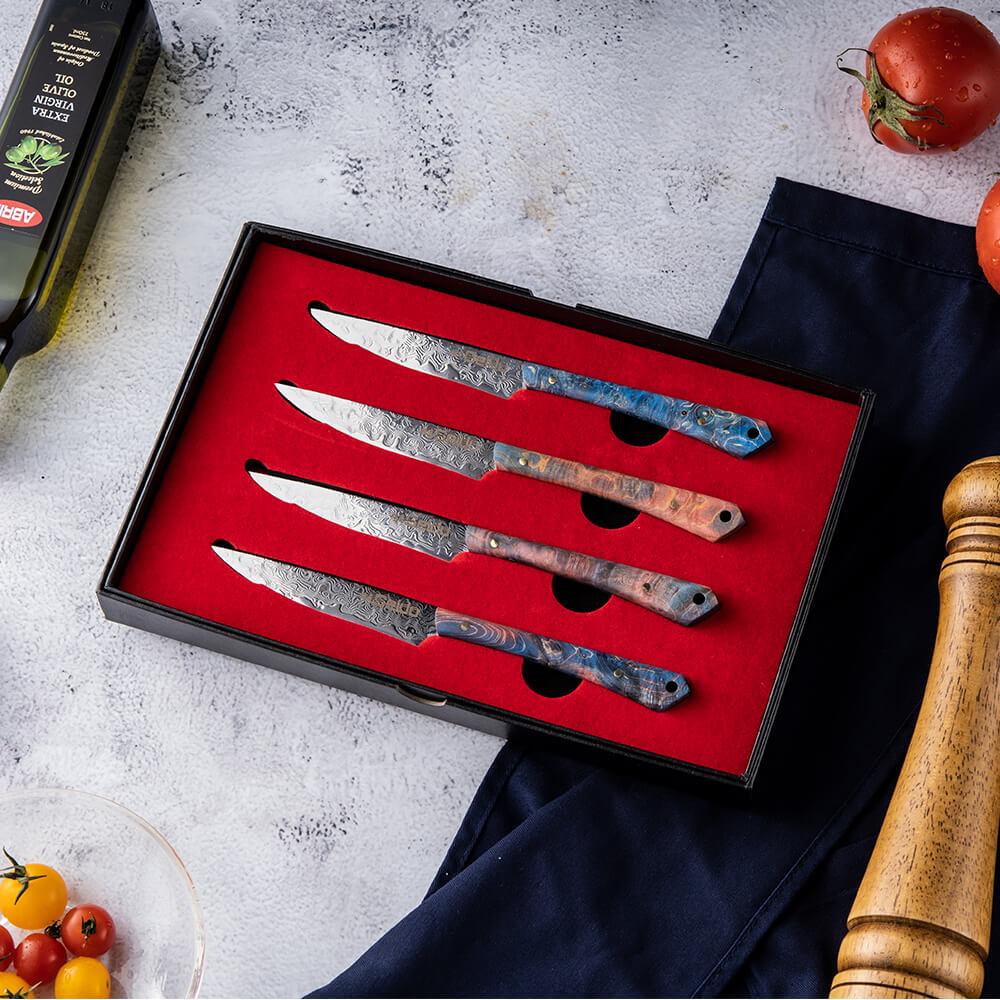 Kaze VG10 Damascus Steel Steak Knives