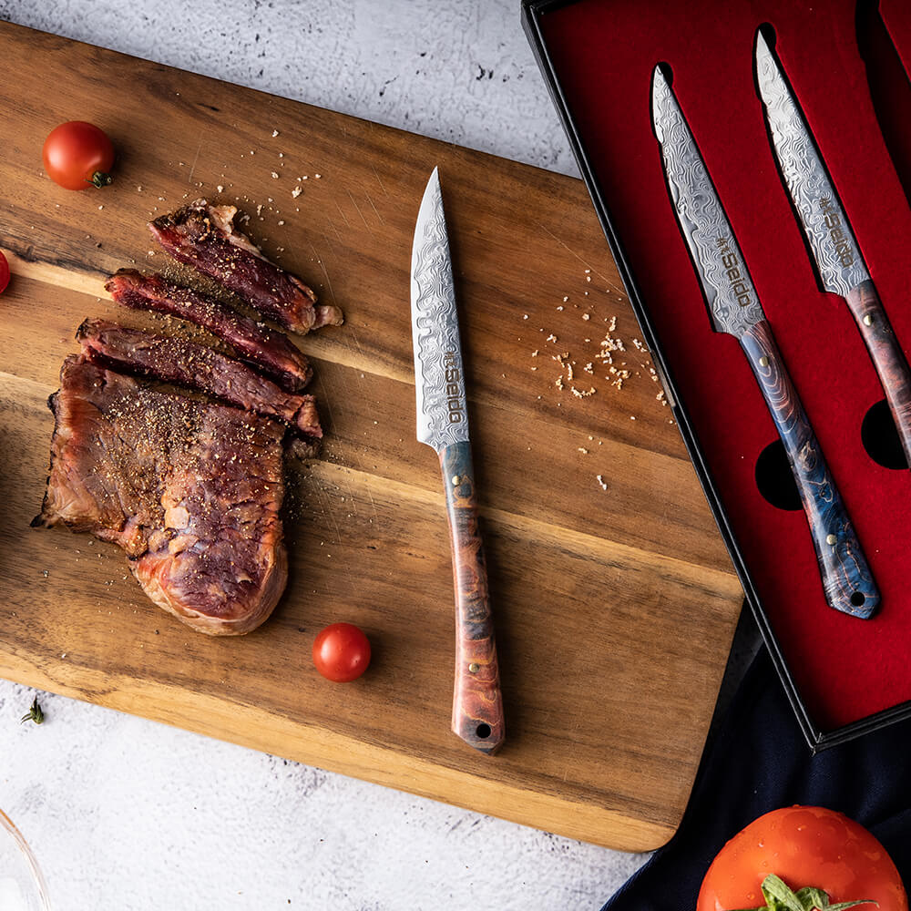 Kaze VG10 Damascus Steel Steak Knives