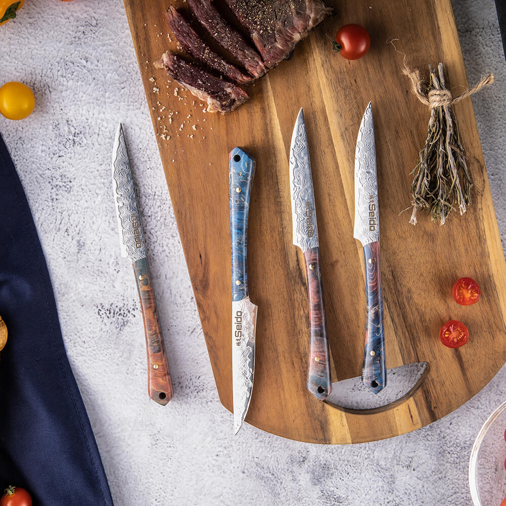 Kaze VG10 Damascus Steel Steak Knives