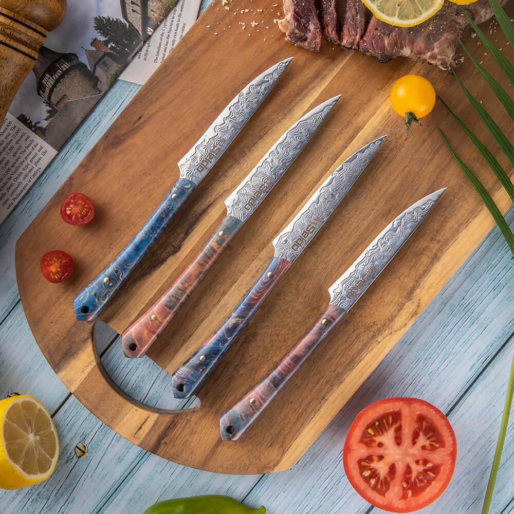 Kaze VG10 Damascus Steel Steak Knives