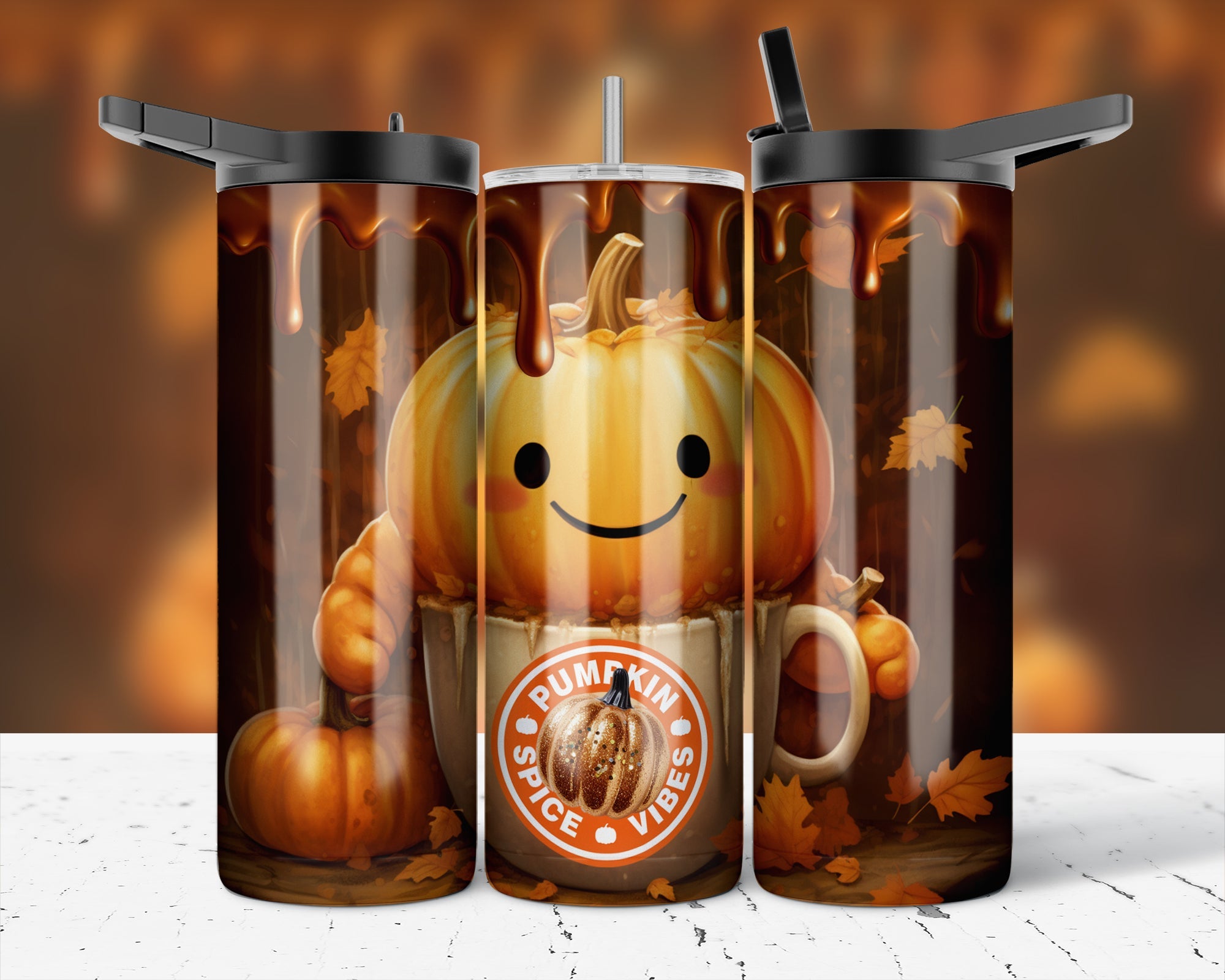 Assorted Ready to Press Sublimation Prints for 20oz Straight Skinny Tumblers (10 Pack) - Fall