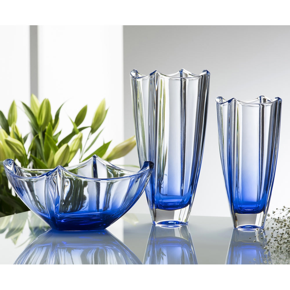 Galway Crystal Sapphire Dune 10" Square Vase