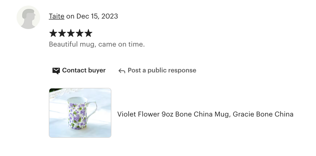 Violet Flower Bone China Mug
