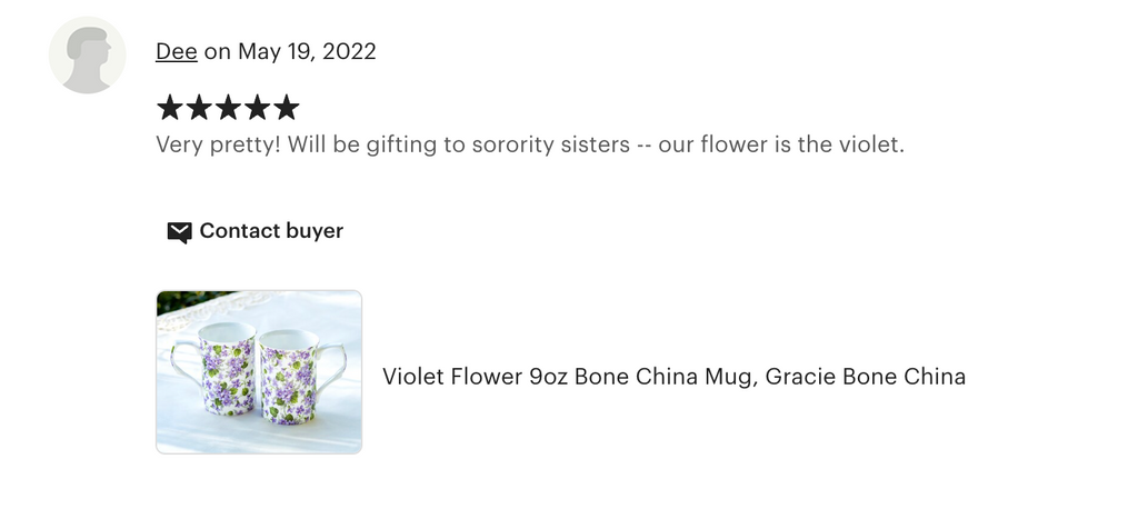 Violet Flower Bone China Mug