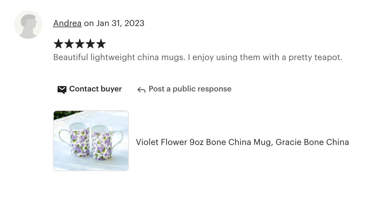 Violet Flower Bone China Mug