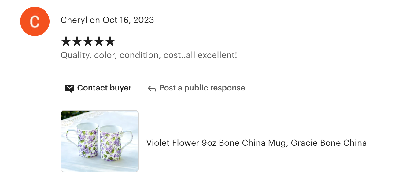 Violet Flower Bone China Mug