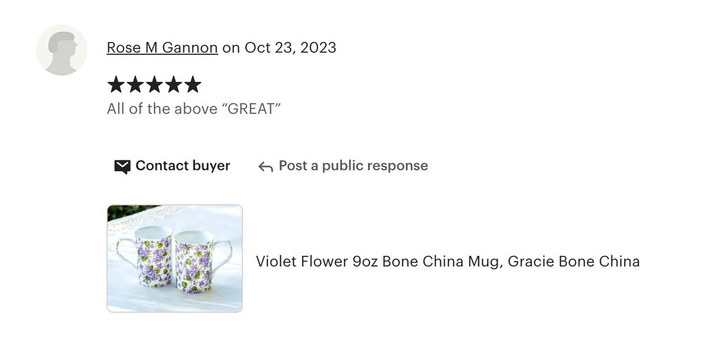 Violet Flower Bone China Mug