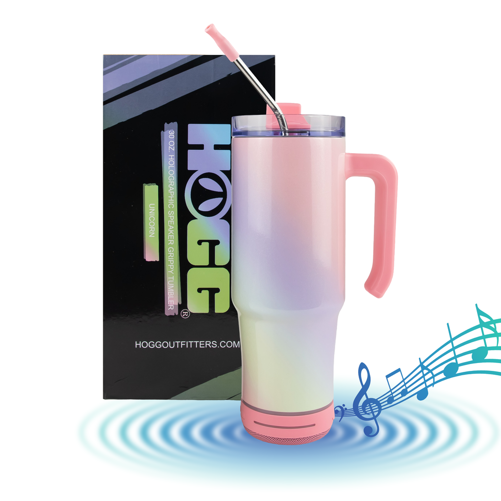 30oz Sublimatable Holographic Speaker Grippy Tumbler Case (24 Units) - Unicorn