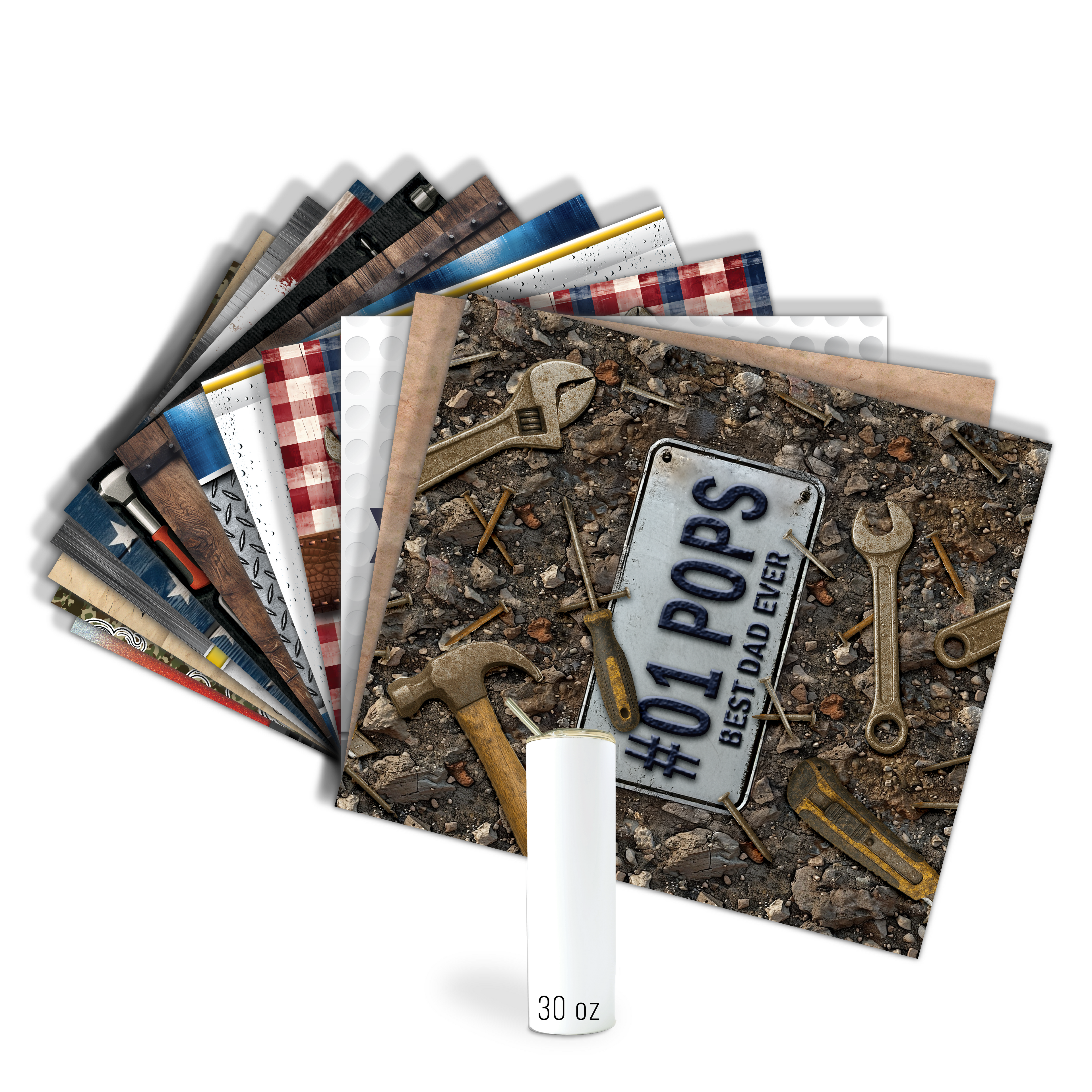 Assorted Ready to Press Sublimation Tumbler Prints (14 Pack) - Father's Day 2025