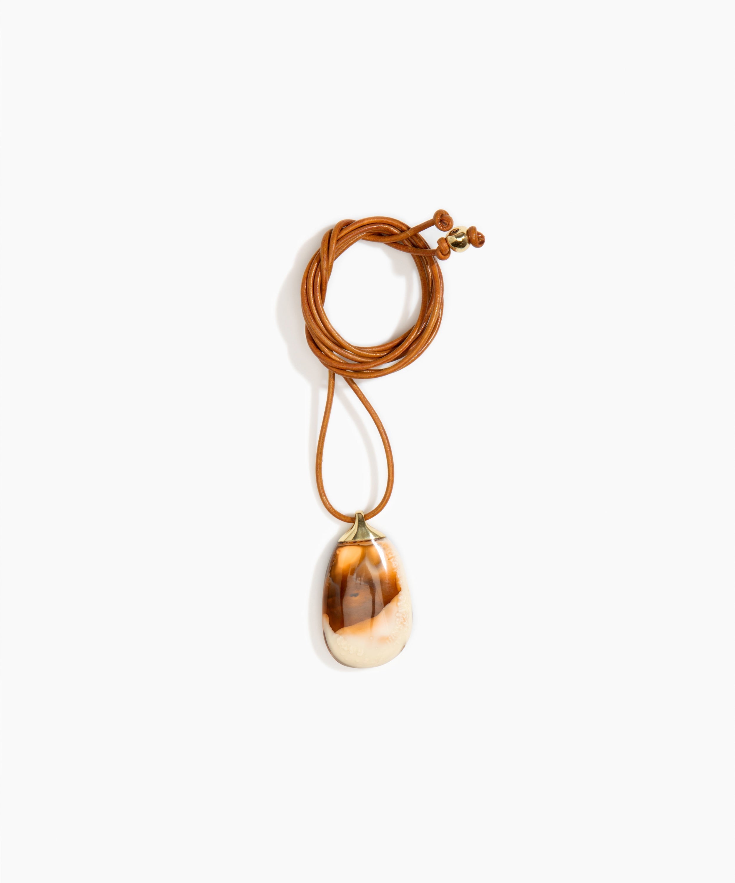 River Rock Pendant on Leather