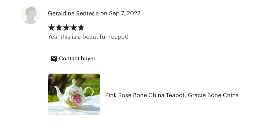 Grace's Rose Bone China Teapot