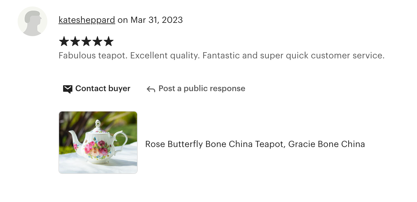 Sandra's Rose with Butterflies Bone China Teapot