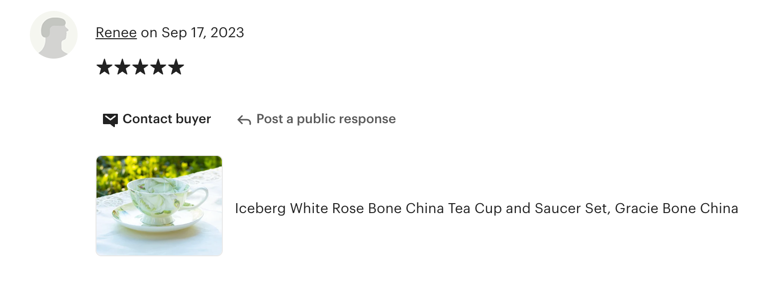 Iceberg Rose Bone China Tea Cup and Saucer