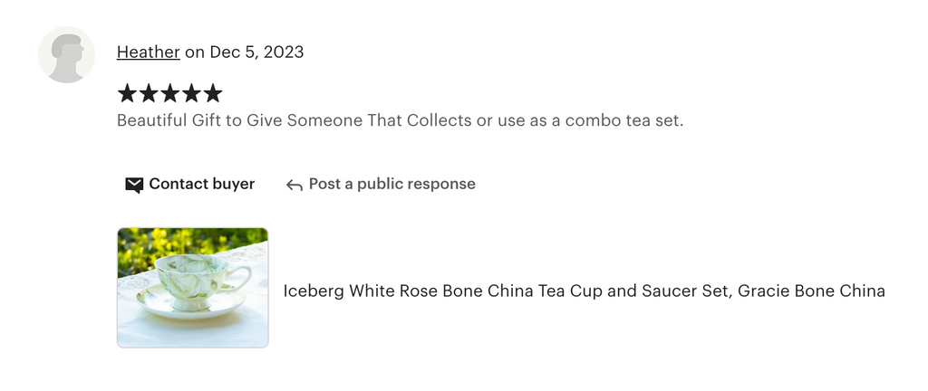 Iceberg Rose Bone China Tea Cup and Saucer